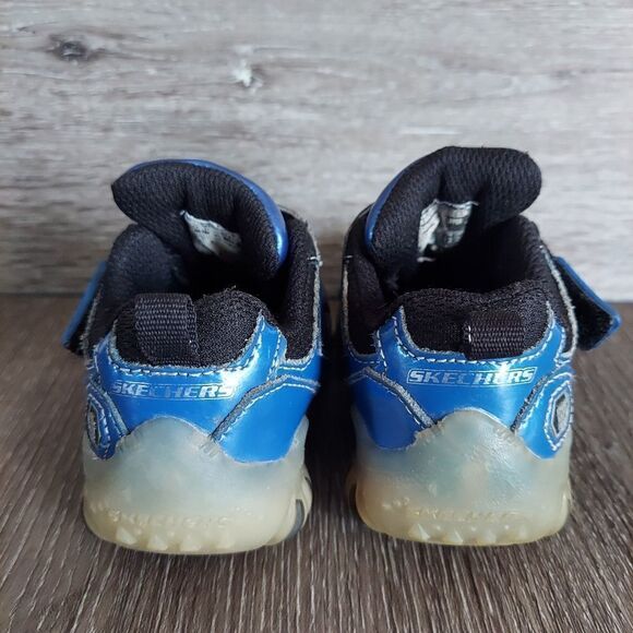 Skechers Super Hot-Lights Magic Lites Sneaker Blue Black Sz 6 - Picture 5 of 10